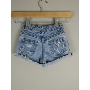 Vintage hand distressed baby guess shorts